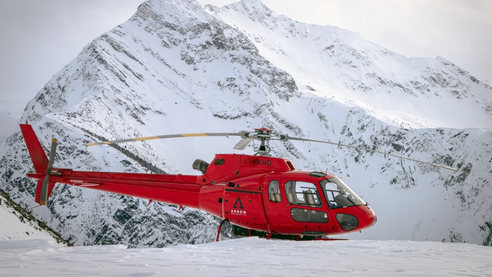 Arrow Helicopter on snow ridge